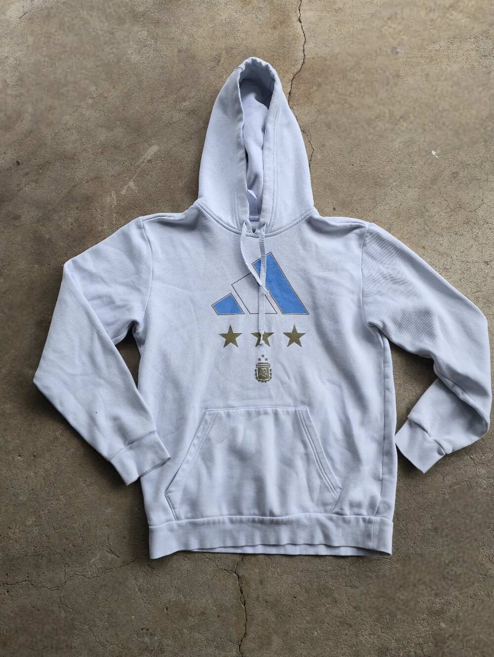 Argentina World Cup Adidas Soccer Hoodie Sweater Lionel Messi Mens M FIFA